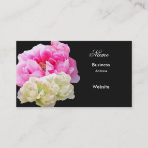 Minimalist Modern Peonies Business Card