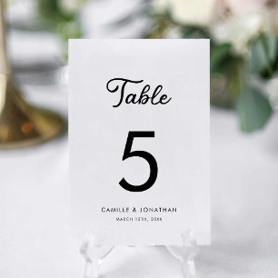 Minimalist Modern Personalised Wedding Table Number