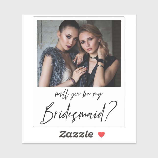 Minimalist Modern Photo Bridesmaid Proposal (Sheet)