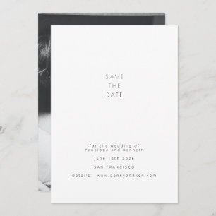 Minimalist Modern Photo Elegant White Wedding Save The Date