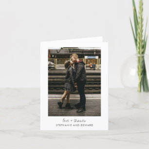 Minimalist Modern Photo Folded Blank Love and Thank You Card