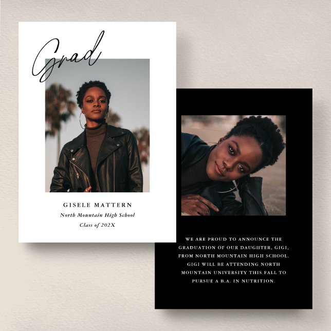 Minimalist Modern Photo Graduation Announcement (Creator Uploaded)