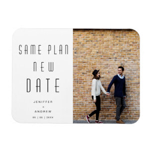 Minimalist modern Photo new wedding date Magnet