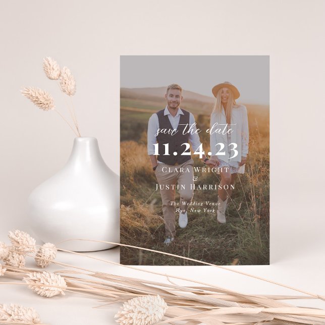 Minimalist Modern Photo Overlay Save The Date (Creator Uploaded)