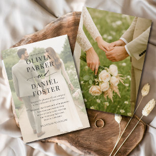 Minimalist Modern Photo Overlay Wedding Invitation
