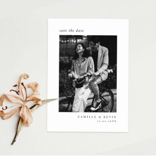 Minimalist modern photo Save the Date Invitation