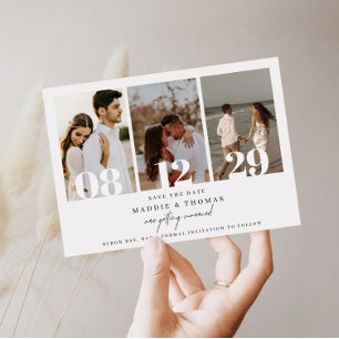 Minimalist modern photo Save the Date Invitation