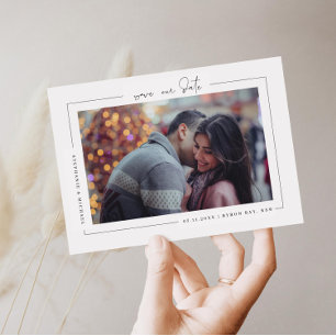 Minimalist modern photo Save the Date Invitation