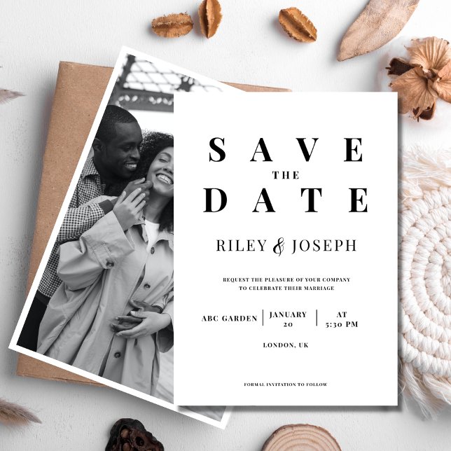 Minimalist modern photo save the date invitation (Creator Uploaded)