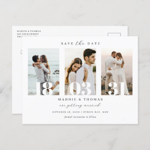Minimalist modern photo Save the Date Invitation P Postcard