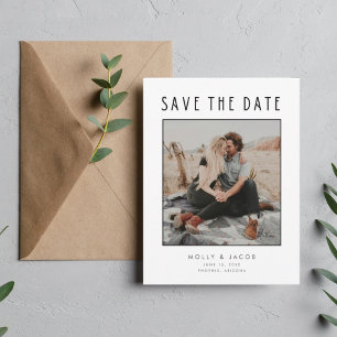 Minimalist Modern Photo Save the Date Wedding Announcement Postcard
