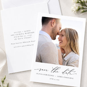 Minimalist Modern Photo Simple Elegant Wedding Save The Date