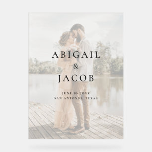 Minimalist Modern Photo Wedding Acrylic Sign