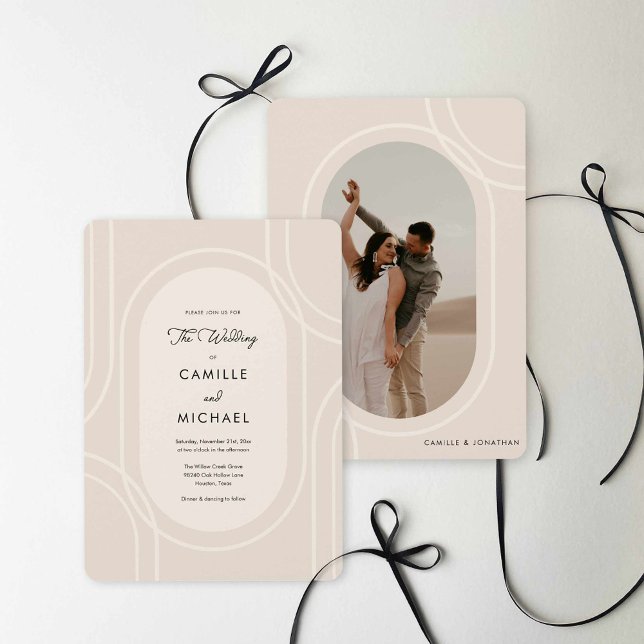 Minimalist Modern Photo Wedding Invitation (Modern Minimalist Photo Wedding Invitation)