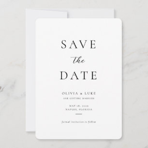 Minimalist Modern Photo Wedding Rounded Save The Date