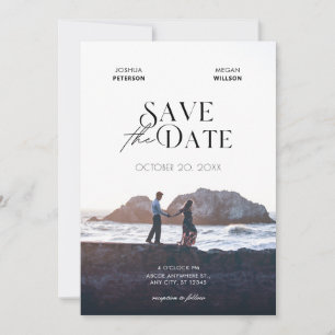 Minimalist modern photo wedding  save the date