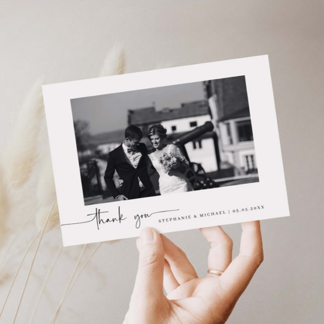 Minimalist modern photo wedding thank you card (Creator Uploaded)