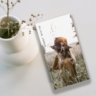 Minimalist Modern Photography Full Photo Simple  Business Card