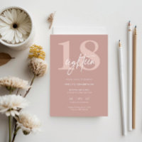 Minimalist Modern Pink 18th Birthday Party