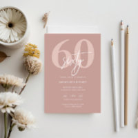 Minimalist Modern Pink 60th Birthday Party