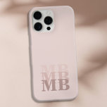 Minimalist Modern Pink Beige Initial Monogram iPhone 16 Pro Max Case<br><div class="desc">Pink Beige Minimalist Modern Initial Monogram Phone Case. Create your own personalised iPhone Case with custom initial name.</div>