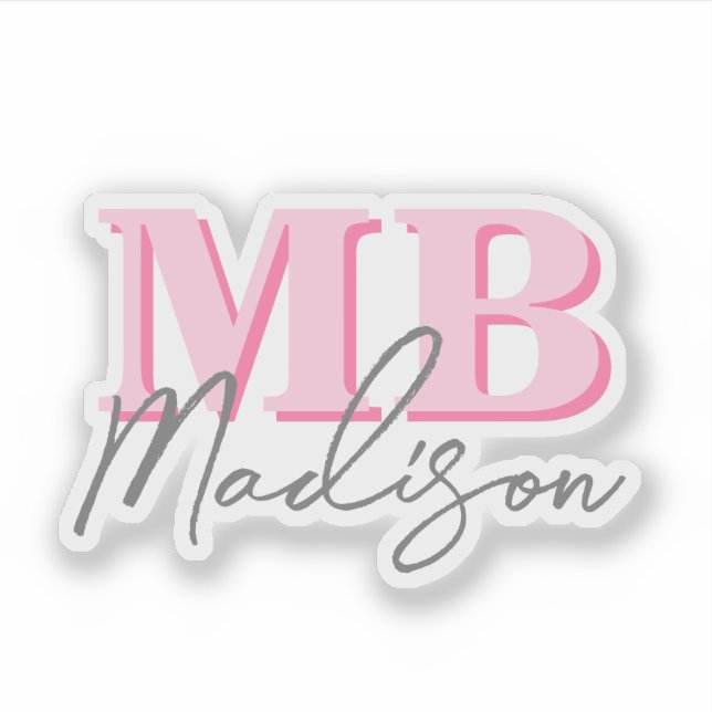 Minimalist Modern Pink Initial Monogram (Front)