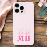 Minimalist Modern Pink Initial Monogram iPhone 16 Pro Max Case<br><div class="desc">Pink Minimalist Modern Initial Monogram Phone Case. Create your own personalised iPhone Case with custom initial name.</div>