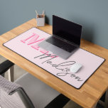 Minimalist Modern Pink Initial Monogram Desk Mat<br><div class="desc">Create your own personalised desk mat with modern minimalist initials and script calligraphy monogram name.</div>