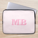 Minimalist Modern Pink Initial Monogram Laptop Sleeve<br><div class="desc">Pink Minimalist Modern Initial Monogram Laptop Sleeve. Create your own personalised laptop case with custom initial name.</div>