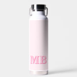 Minimalist Modern Pink Initial Monogram Water Bottle<br><div class="desc">Pink Minimalist Modern Initial Monogram Water Bottle. Create your own personalised water bottle with custom initial name.</div>