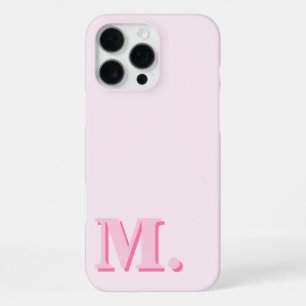 Minimalist Modern Pink Monogram Initial iPhone 16 Pro Max Case