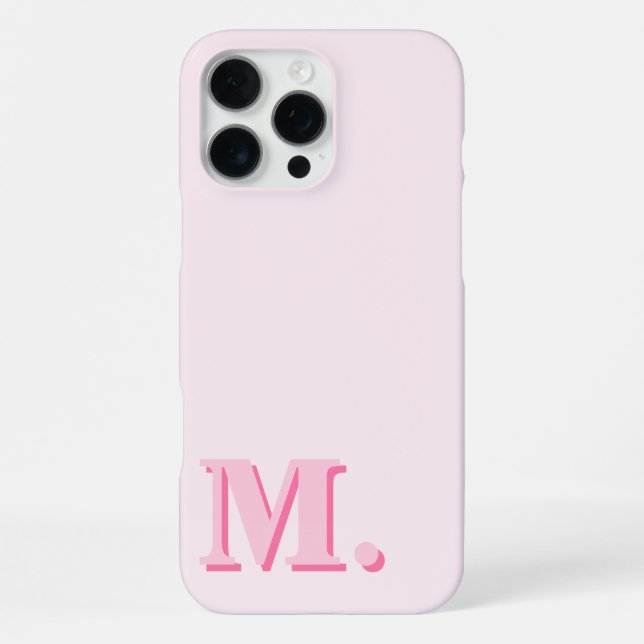 Minimalist Modern Pink Monogram Initial iPhone Case (Back)