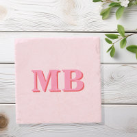 Minimalist Modern Pink Red Initial Monogram