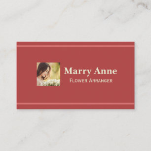 Minimalist Modern Pink Rose Florist  Business Card