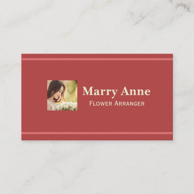 Minimalist Modern Pink Rose Florist  Business Card (Front)