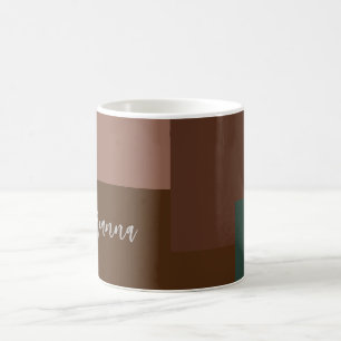 Minimalist Modern Plain Handwritten Own Name Brown Coffee Mug