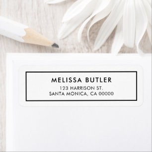 Minimalist Modern Plain Label Return Address Label