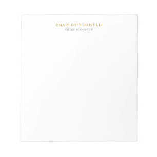 Minimalist Modern Plain Professional Gold Colour Notepad