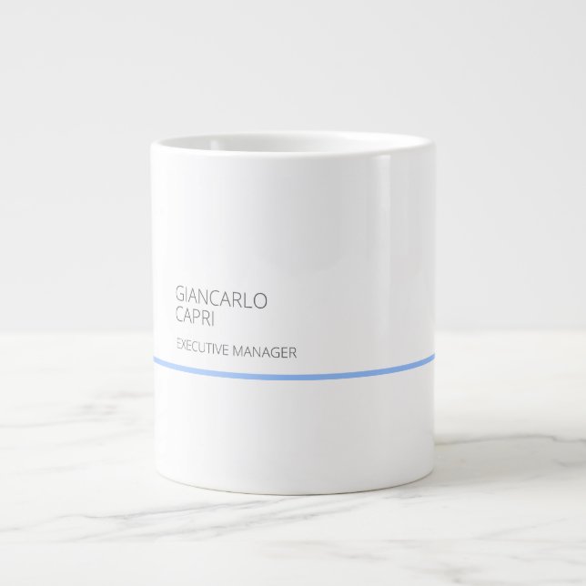 Minimalist Modern Plain Simple Unique Special Large Coffee Mug (Front)