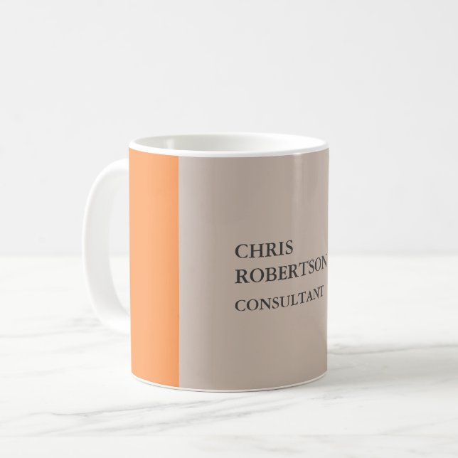 Minimalist Modern Plain Your Name Coffee Mug (Front Left)