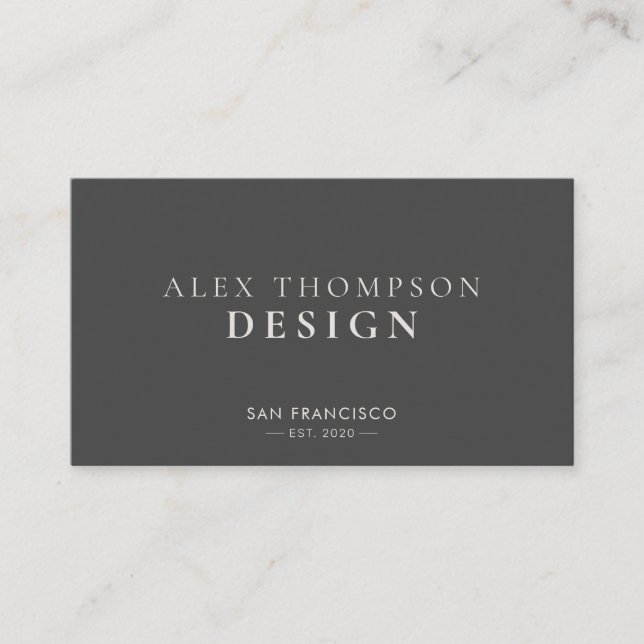 Minimalist Modern Professional Black and White Business Card (Front)