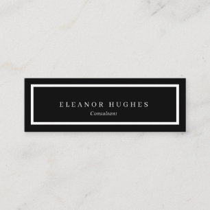 Minimalist Modern Professional Black and White Mini Business Card