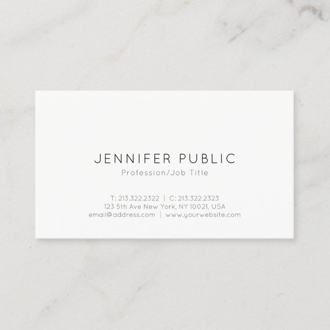 Minimalist Modern Professional Elegant Template Business Card (Front)