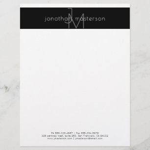 Minimalist Modern Professional Monogram Custom Letterhead