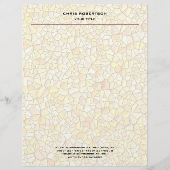 Minimalist Modern Professional Mosaic Design Custom Letterhead (Front)