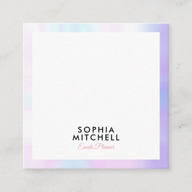 Minimalist Modern Professional Pearl Border Square Business Card (Front)