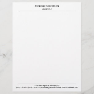 Minimalist Modern Professional Plain Creative Custom Letterhead