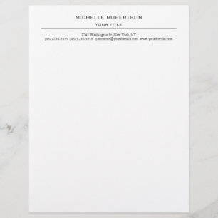 Minimalist Modern Professional Plain Custom Letterhead
