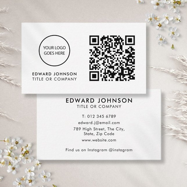 Minimalist Modern Professional QR Code Business Card (Minimalist Modern Professional QR Code Business Card)