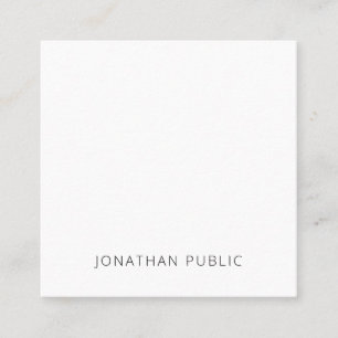 Minimalist Modern Professional Trendy Template Top Square Business Card